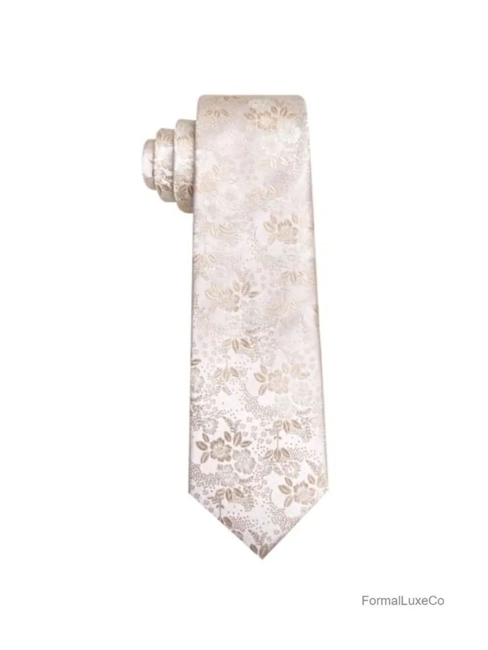 Floral Paisley Silk Tie Set with Pocket Square and Cufflinks